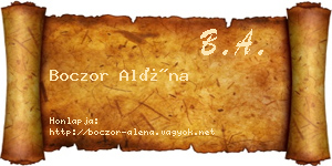Boczor Aléna névjegykártya